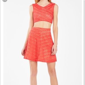 Two Piece Red Skirt Set